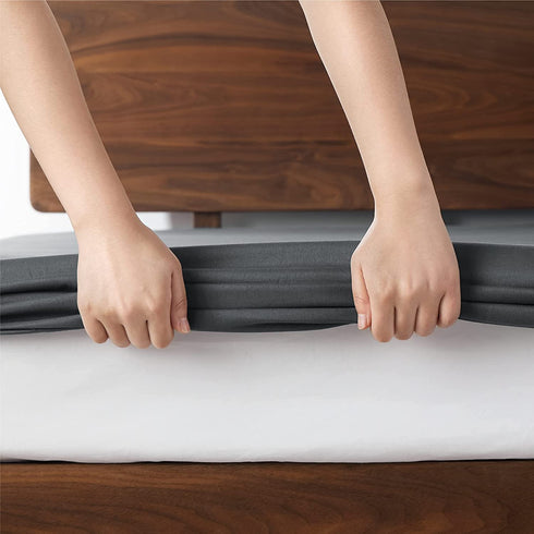 Bedsure Twin XL Sheets Set for College Grey - Soft 1800 Extra Long Twin Bed Sheet Sets, 3 Pieces Easy Care Microfiber Bedding Sheet Set