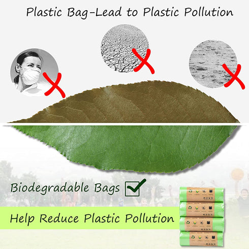 Compostable Trash Bags 13 Gallon Tall Kitchen Garbage Bags, Biodegradable Eco-Friendly Recycled Trash Bags with Strong Tear and Leak Resistant, 60 Count Unscented Trash Can Liners
