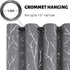 BUHUA Light Grey Blackout Bedroom Curtains,Black Out cCurtains 63 Inch Long 2 Panels,Window Curtains Panels,Thermal Insulated Windproof Elegant Tree Branches Silver Print Drapes 38W x 63L