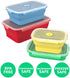 Vremi Silicone Food Storage Containers with BPA Free Airtight Plastic Lids - Set of 4 Small and Large Collapsible Meal Prep Container for Kitchen Lunch Boxes - Microwave and Freezer Safe