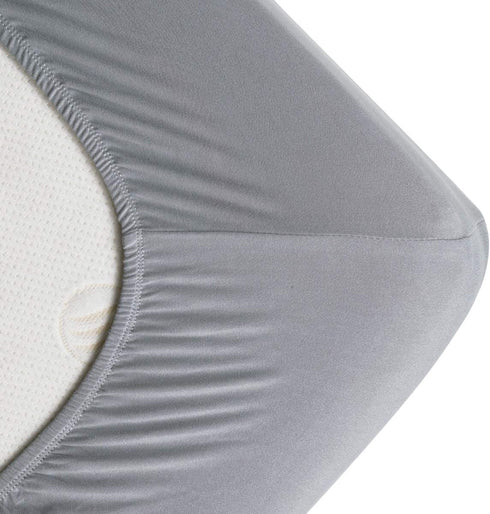 COSMOPLUS Fitted Sheet Queen Fitted Sheet Only?No Flat Sheet or Pillow Shams?,4 Way Stretch Micro-Knit,Snug Fit,Wrinkle Free,for Standard Mattress and Air Bed Mattress from 8 Up to 14,Light Gray