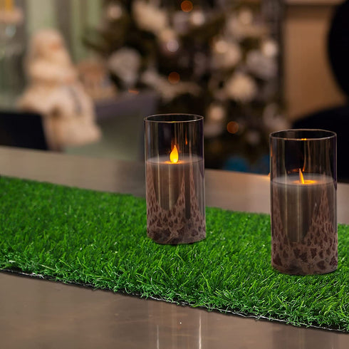 XLX TURF Grass Table Runner 12 x 72 Inch, Green Artificial Tabletop Decor for Wedding, Birthday Party, Banquet, Baby Shower