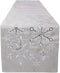OWENIE Christmas Table Runners, Snowflake Silver Grey Table Runner, Xmas Holiday Tabletop Decor, Embroidery Table Centerpieces with Sequins and Diamonds, Glittering Winter Home Decorations, 14X70 Inch