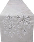 OWENIE Christmas Table Runners, Snowflake Silver Grey Table Runner, Xmas Holiday Tabletop Decor, Embroidery Table Centerpieces with Sequins and Diamonds, Glittering Winter Home Decorations, 14X70 Inch
