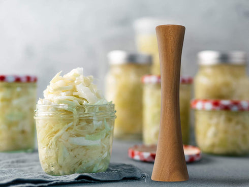 Fox Run Acacia Wood Pickle Sauerkraut Packer, One Size