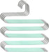 Myfolrena Pants Hangers, Updated S Shaped Hanger Non Slip Clothes Hanger Space Saving for Jeans Trousers Slacks Leggings (Teal-4 Pack)