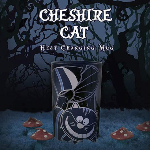 Gift Republic GR450029 Cheshire Cat Heat Chaning Mug, Large, BLACK