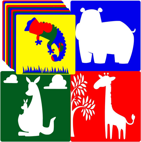 Stencils for Kids Animal Stencils for Kids Large Stencils for Kids Ages 4-8 Shape Stencils Kit Large Stencils for Painting Drawing Stencils Kids Stencils Art Stencils Plastic (14 Pack, 8"" by 8")