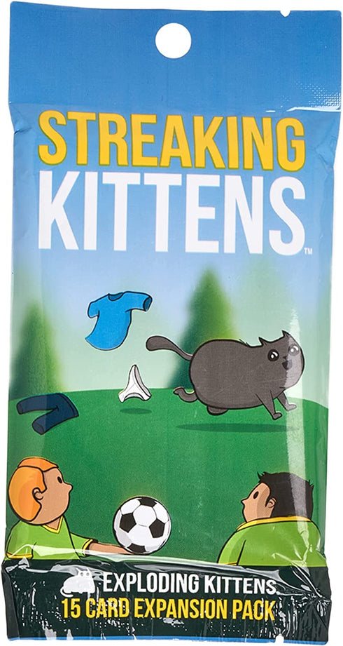 Streaking Kittens Expansion Set - Ridiculous Russian Roulette Card Game, Easy Family-Friendly Party Games - Card Games for Adults, Teens & Kids - 15 Card Add-on