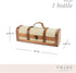 Twine Vintage Trunk Bottle Gift Wine Box with Lid and Handle Wood, Faux Leather, Brass Accents, Cloth, 1