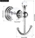 BATHSIR Crystal Robe Hook, Chrome Towel Hook for Bathroom Wall Mounted Silver Double Coat Hook