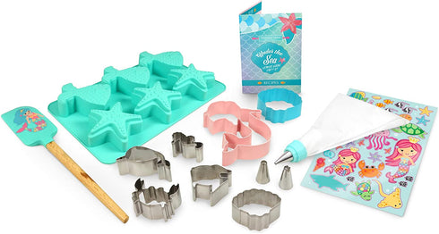 Handstand Kitchen Under the Sea 15-piece Ultimate Mermaid and Sea Life Baking Party with Recipes for Kids