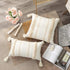 OJIA Boho Decorative Throw Pillow Cover, 20 x 20 Farmhouse Cute Pillowcase Minimalist Neutral Collection Cream White Tufted with Tassels Woven Square Cushion Cover for Sofa Couch Bedroom Living Room