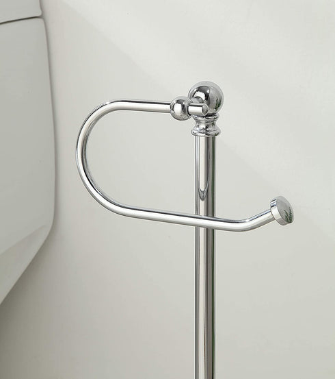 SunnyPoint Classic Bathroom Free Standing Toilet Tissue Paper Roll Holder Stand