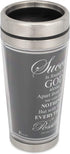 Success in God John 15:5 Black 16 Oz. Stainless Steel Insulated Travel Mug with Lid
