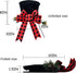 UMARDOO Christmas Tree Topper Hat, Red Plaid Bow Christmas Tree Topper, Black Velvet Hat for Christmas Tree Decorations Desktop Ornaments Party Decoration Supplies