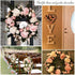 Rose Wreath Floral Wreath Classic Handmade Flowers for Front Door Wall Wedding Party Christmas Home Decor (13"-Pink)