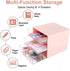 Comix Desk Organizer with Drawer, Desk Storage Box with 4 drawers, Plastic Office Stationery Supplies Organizers, Desktop Organizer for Office School Home (Pink)