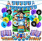 Birthday Party Decorations, 85 Pcs Party Supplies - Backdrop, Banner, Balloon, Cupcake Toppers, Stickers for Anime Themed Party