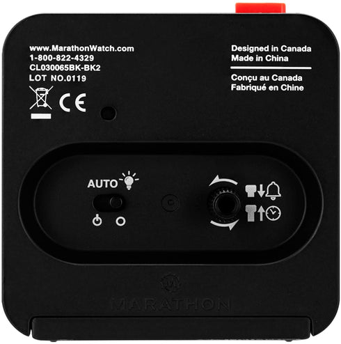 MARATHON Mini Non-Ticking Analog Alarm Clock with Auto Back Light and Snooze Function