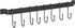 Tibres - Utensil Rack with Kitchen Hooks for Hanging Spatulas Measuring Spoons Tools - Kitchen Utensil Hanger - Wall Mounted Utensil Rack Holder with Hooks - Kitchen Rail Organizer - Black