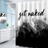 Black Ombre Shower Curtain Get Naked Shower Curtain White Grey Funny Cute Art Fonts Quotes Fabric Shower Curtain Set for Bathroom Decor Waterproof with Hooks, 72 x 72 Inches