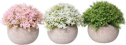Artificial Plants?Fake Flowers Fake Plants Room Decor Artificial Green Fake Plant Artificial Plants in Pots for Home Decor Indoor ?Garden Office Wall Decoration Artificial Fake Flowers 3pcs ?01?