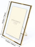 MIMOSA MOMENTS Gold Metal Floating Pressed Glass Picture Frame with Metal Easel, Photo Display for Desk (Gold, 4x6)