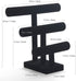 Wuligirl 3 Tier T-Bar Bracelet Jewelry Display Stand Bangle Organizer Storage Holder Velvet Black (3T Bar)