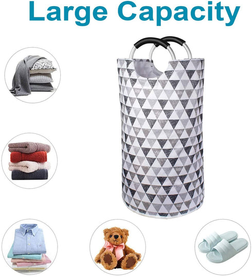 Dalykate Large Laundry Basket 82L Collapsible Oxford Fabric Laundry Hamper Foldable Clothes Laundry Bag with Handles Waterproof Washing Bin Portable Dirty Clothes Basket for College Dorm, Family