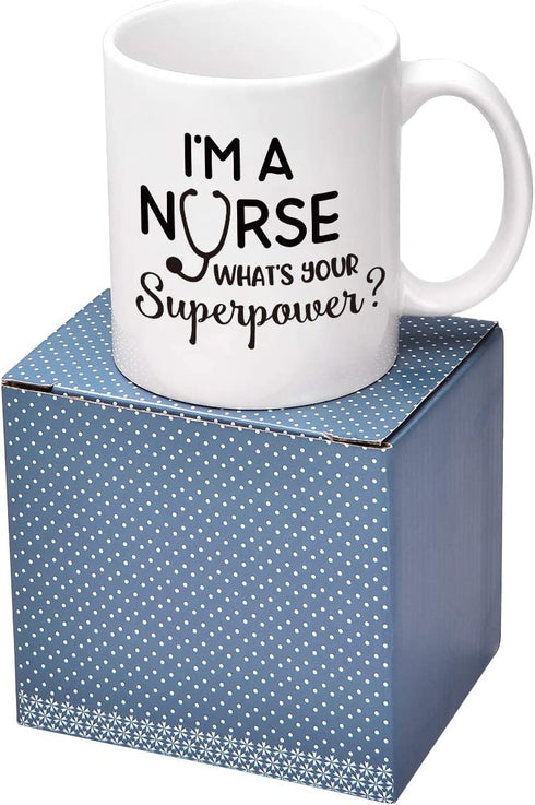 Nurse Mug for Women I™m a Nurse What™s Your Superpower Coffee Mug Nurse Coffee Mug Nurse Week Nurses Graduation Birthday Mug for Nurse Friends Nurse Coffee Cup White 11 Ounce