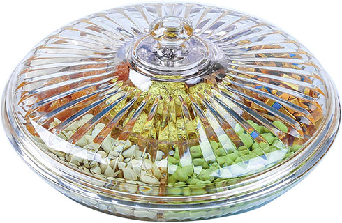 Yesland 12-3/8 Inches Snack Serving Tray Set with Lid, Acrylic Appetizers/Food Tray with 6 Sections for Parties, Holidays, Family Dinner