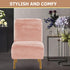 ZC MALL Velvet Armless Accent Chair Slipcover, High Stretch Fleece Armless Accent Chair Slipcover,Stylish Luxury Furniture Cover Velvet Plush Stretch Armless Chair Slipcover,Velvet-Peachy