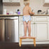 HOUCHICS Step Stool for Kids, WoodenStep Stool for Toddler Potty Training ,Wood Stool for Nursery Kitchen Toilet, Sturdy 210 lbs Capability, with Safety Non-Slip Pad,Children&Adults (Wooden)