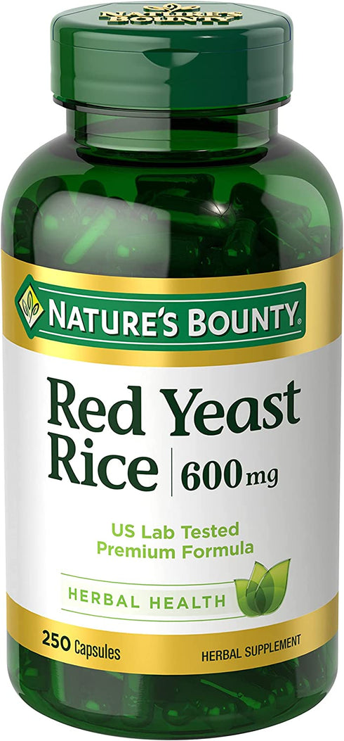 Nature’s Bounty Red Yeast Rice, Herbal Supplement, 600 mg, 250 Capsules