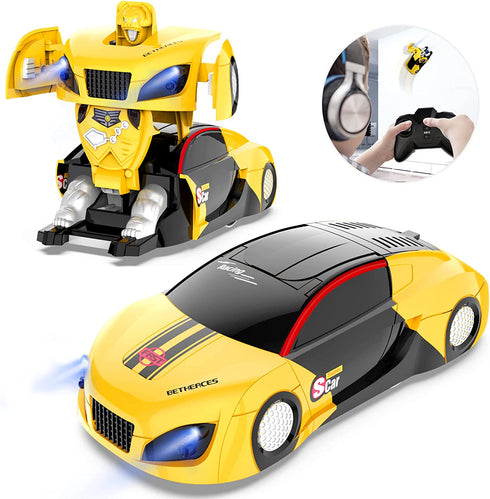 EpochAir Wall Climbing Remote Control Car Dual Mode 360° Rotating RC Stunt Cars with Headlight Rechargeable Toys for Boys Gift for 4 5 6 7 8-12 Year Old Kids (Transformers)