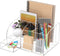 FEMELI Office Desk Organizer and Accessories, Acrylic Desk Organizer with 8 Compartments + 1Drawer(Clear)