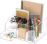 FEMELI Office Desk Organizer and Accessories, Acrylic Desk Organizer with 8 Compartments + 1Drawer(Clear)