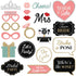 Fully Assembled Wedding Photo Booth Props - Set of 40 - Gold, Pink, Teal, & Silver Selfie Signs - Wedding Party Supplies & Decorations - Cute Wedding Designs with Real Glitter - Did we mention no DIY?