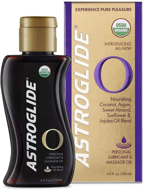 Astroglide O Organic, Essential Oil Based Personal Lubricant and Massage Oil, 4 oz.