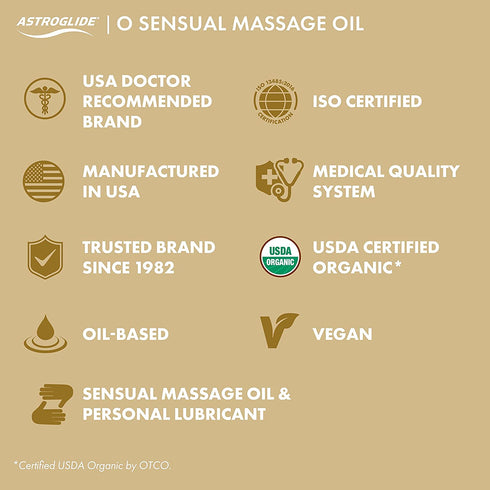 Astroglide O Organic, Essential Oil Based Personal Lubricant and Massage Oil, 4 oz.