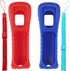 Jadebones 2X Silicone Skin Case Cover with Wrist Strap for Wii Remote Controller (Red+Blue)
