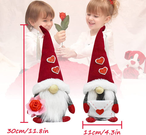 2 Pcs Mother's Day Gnome Doll Plush Decorations, Faceless Tulip Doll Gifts Bedroom Living Room Desktop Decoration Kitchen Decor, Scandinavian Tomte Nisse Swedish Gnome Tiered Tray Decor for Mom