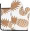 Oven Mitts and Pot Holders for Kitchen Pineapple Oven Mitts Sets Golden Cute Hot Pads Heat Resistant Washable for Counter Table Decorative BBQ Cooking Baking Grilling
