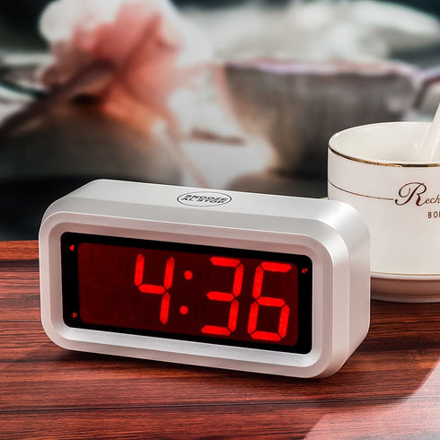 Kwanwa Digital LED Alarm Clock Battery Powered only with Big Numbers Display for Girls Kids Bedrooms