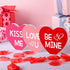 Valentine's Day Wood Sign Heart Shaped Wooden Sign Tabletop Centerpiece Decor Romantic Love Wooden Decor Freestanding Valentine's Day Table Decor for Valentine's Day Wedding, Red, Rose Red and Pink