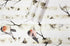 HaokHome 92075 Peel and Stick Forest Wallpaper Birch Tree Birds Mural White/Beige/Grey/Red Removable for Wall Decorations 17.7in x 118in