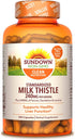 Milk Thistle by Sundown, Herbal Supplement, Supports Liver Health, Non-GMO, Free of Gluten, Dairy, Artificial Flavors, 80% Silymarin, 250 Capsules