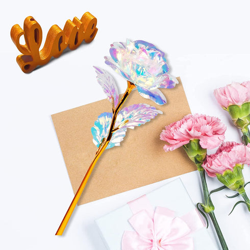 Gifts for Mom Grandma Women Stepmom Mother in Law,Mothers Day Rose Artificial Flower w/Love Stand Gifts from Daughter Son, Birthday Valentines Day Anniversary Wedding Gifts for Girlfriend Her Wife