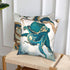 AOOPUC Marine Octopus Nautical Cushion Cover Throw Pillow Covers Set of 2 Outdoor Sofa Decor Squid Sea Animals Teal Golden Pillow Cases Cotton 18 X 18 Inches Square for Couch Sofa Bedroom Chair